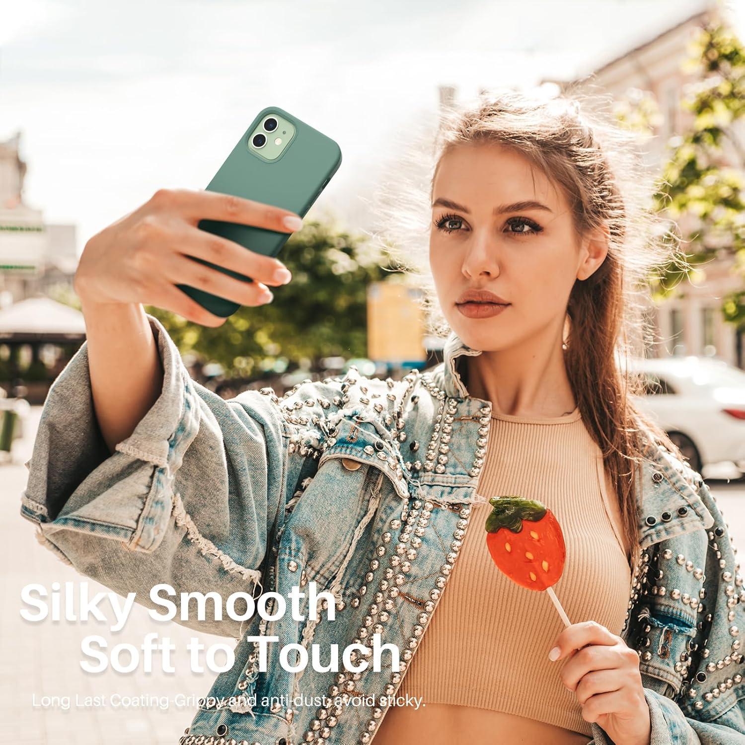 Silikon Case iPhone 12 Mini Hülle Flüssig Schutz 5,4 Zoll Piniengrün