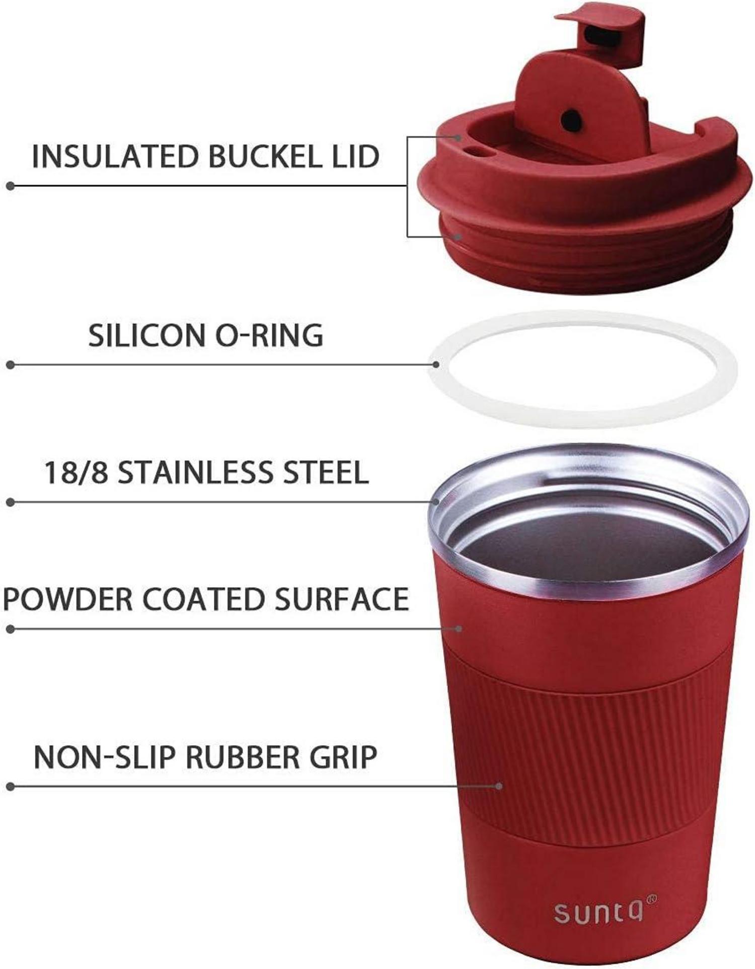 Thermobecher Kaffeebecher to go Edelstahl doppelwandig weinrot 380ml