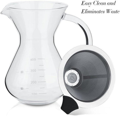 Manuelle Pour Over Kaffeemaschine Edelstahl Handfilter 400ml