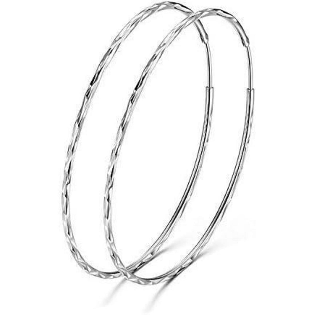 925 Sterling Silber Kreis Creolen 40mm für Damen