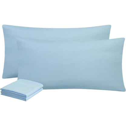 2er Set Kissenbezug 40x80 Hellblau Mikrofaser Reißverschluss