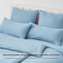 2er Set Kissenbezug 40x80 Hellblau Mikrofaser Reißverschluss