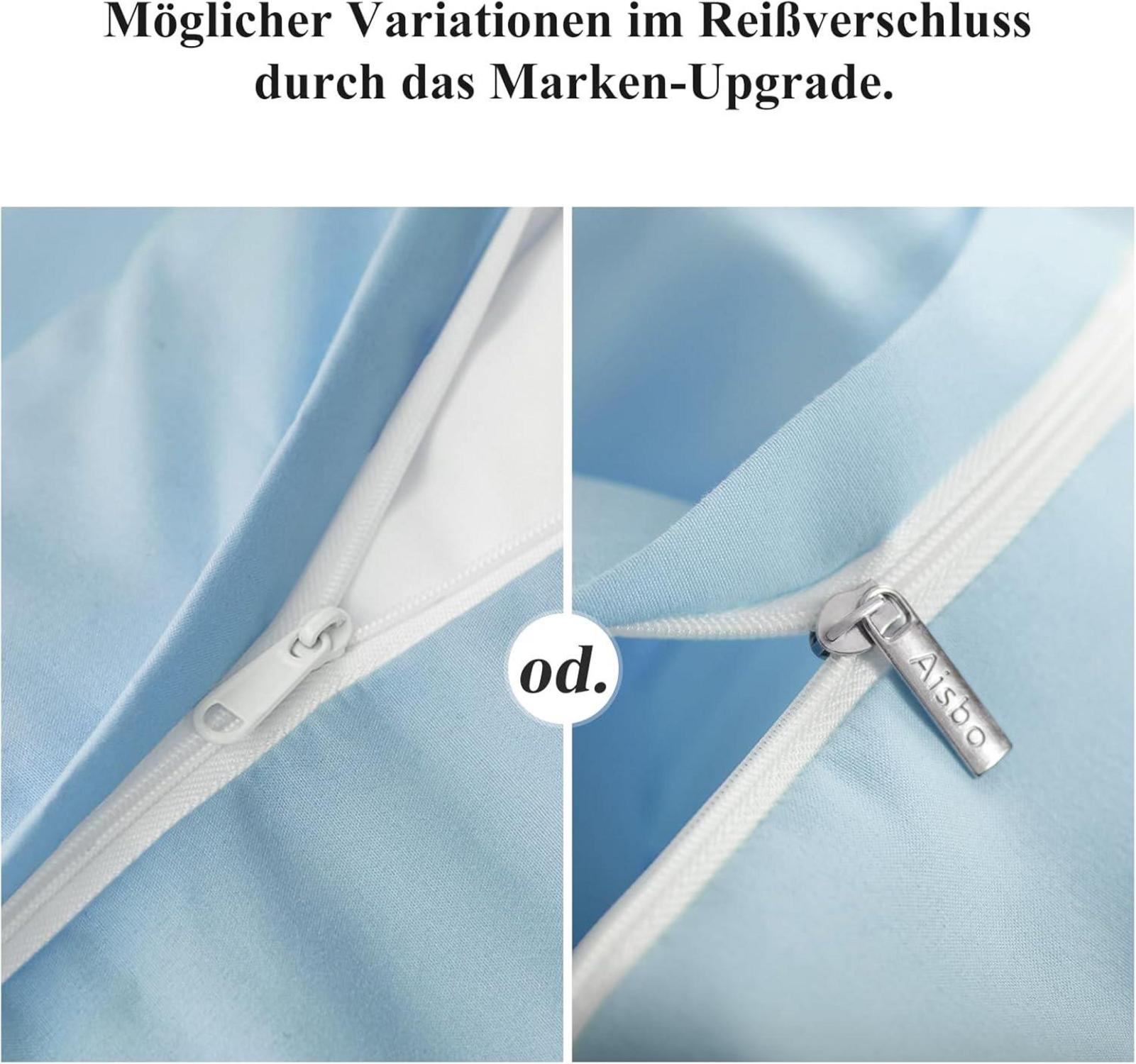Kissenbezug 40x80 2er Set Hellblau Mikrofaser Reißverschluss