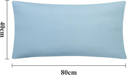 2er Set Kissenbezug 40x80 Hellblau Mikrofaser mit Reißverschluss