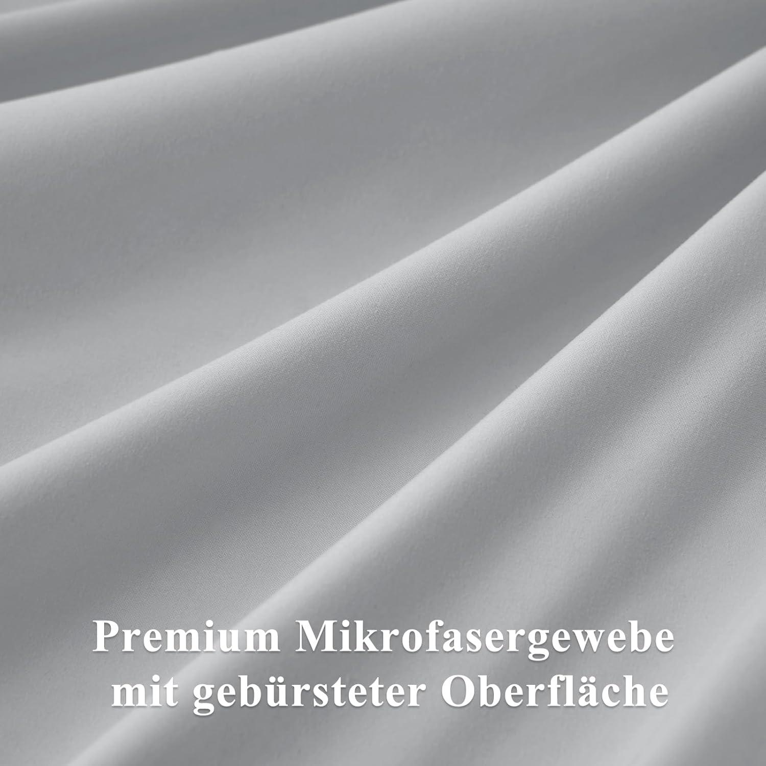 Kissenbezug 80x80 Hellgrau 2er Set Mikrofaser Reißverschluss