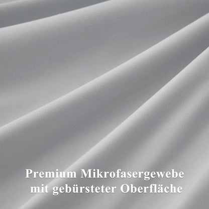 Kissenbezug 80x80 Hellgrau 2er Set Mikrofaser Reißverschluss