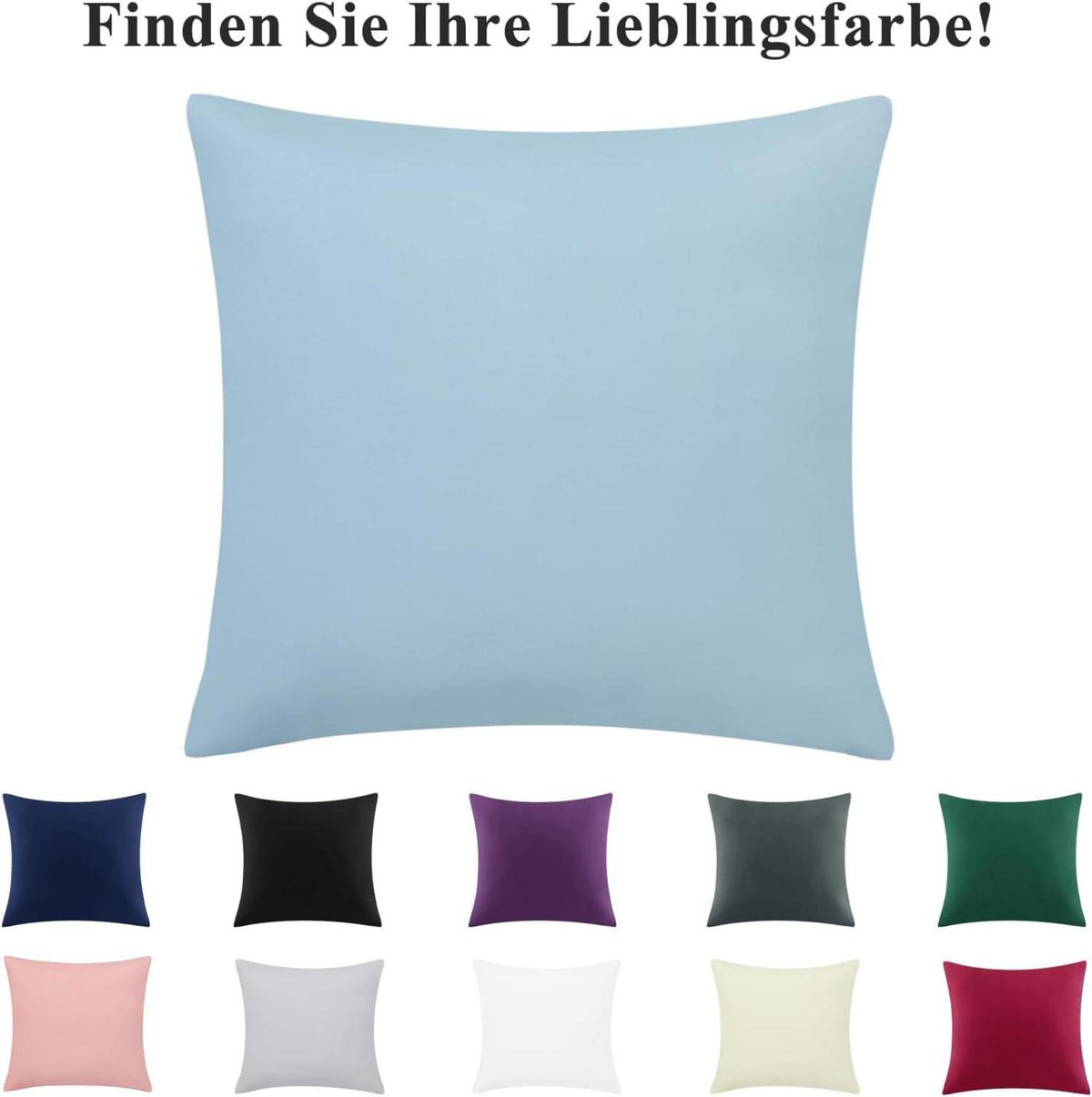 2er Set Kissenbezug 80x80 Hellblau Mikrofaser atmungsfähig