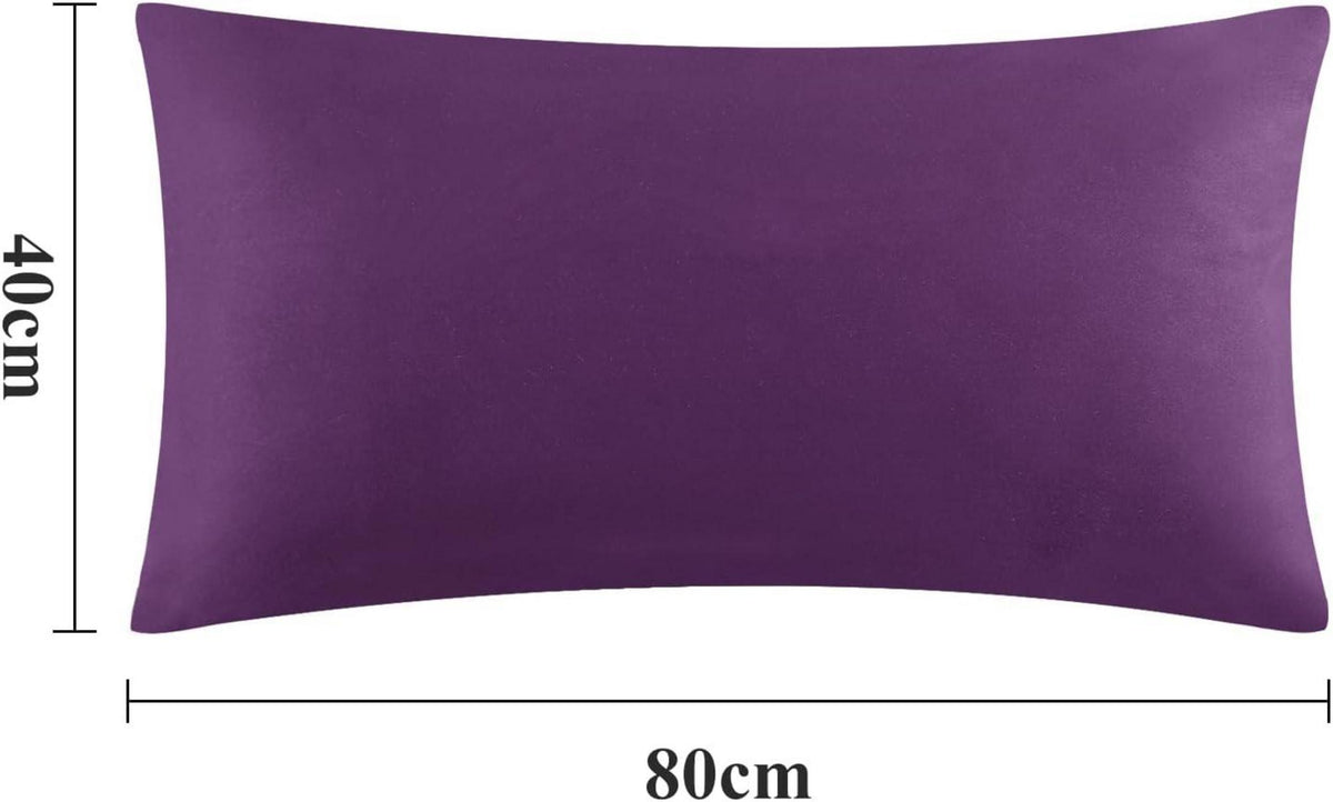 Kissenbezug 40x80 2er Set Lila Mikrofaser atmungsaktiv