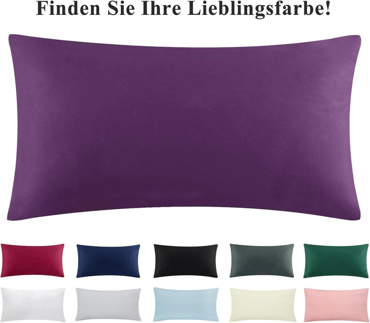 Kissenbezug 40x80 2er Set Lila Mikrofaser atmungsaktiv
