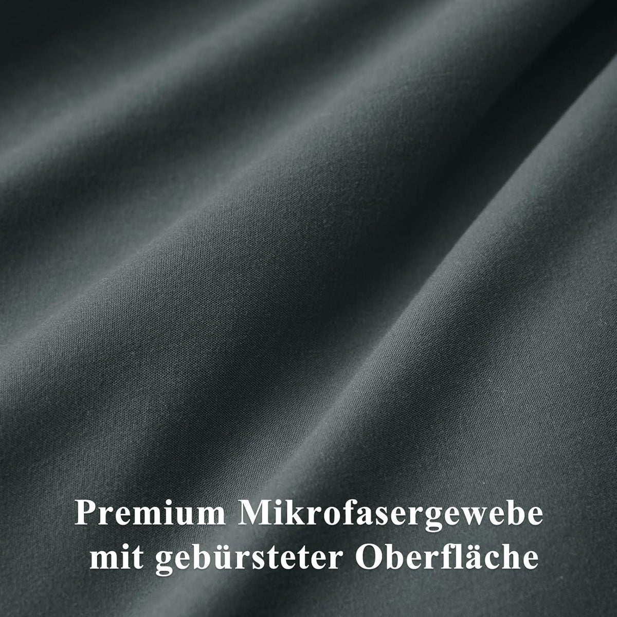 Bettwäsche 135x200 Grau 4tlg Mikrofaser Reißverschluss