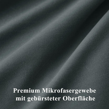 Bettwäsche 135x200 Grau 4tlg Mikrofaser Reißverschluss