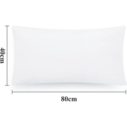 Kissenbezug 40x80 Weiß 2er Set Mikrofaser mit Reißverschluss