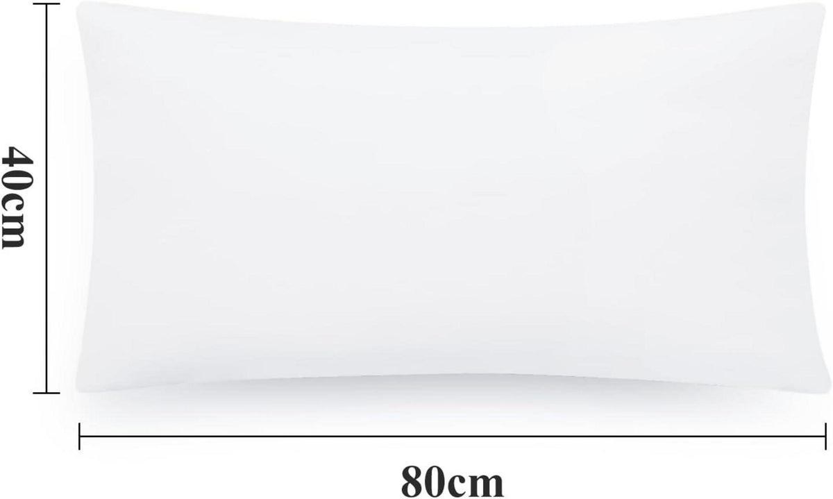 Kissenbezug 40x80 Weiß Mikrofaser 2er Set Reißverschluss - Weich & Pflegeleicht