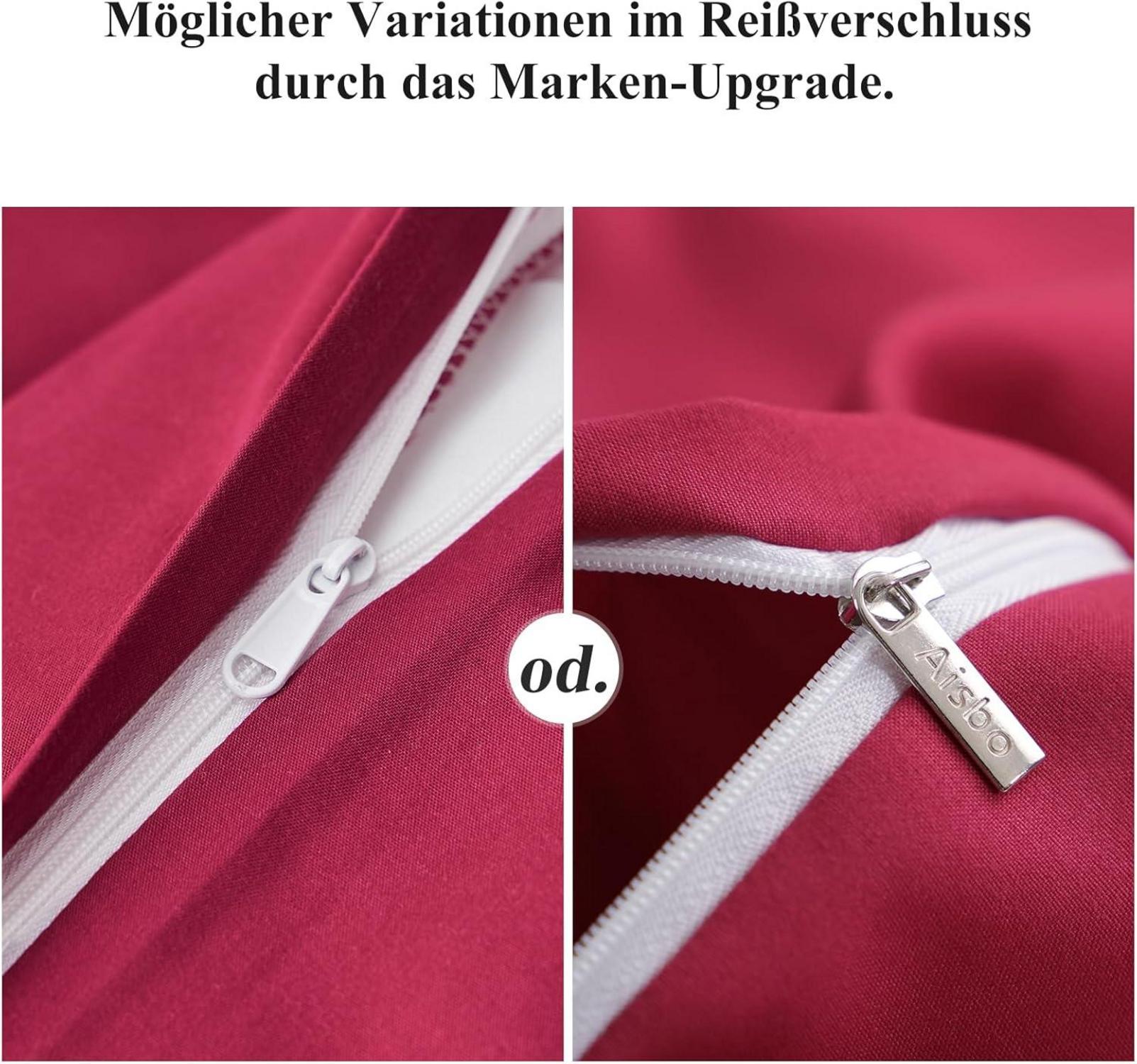 Kissenbezug 40x80 2er Set Rot Mikrofaser Reißverschluss Weich