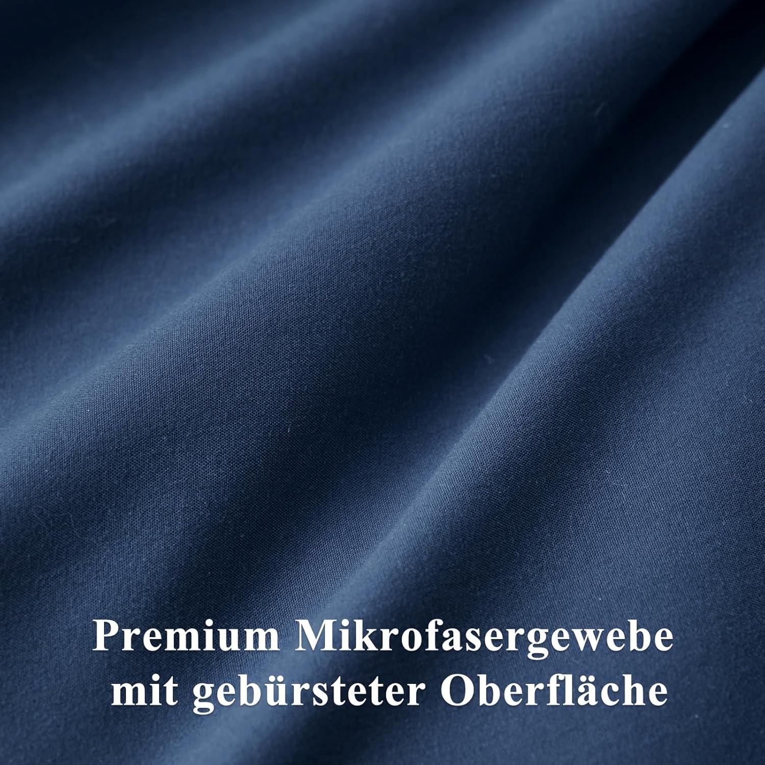Blauer Kissenbezug 80x80 2er Set Mikrofaser Weich Reißverschluss