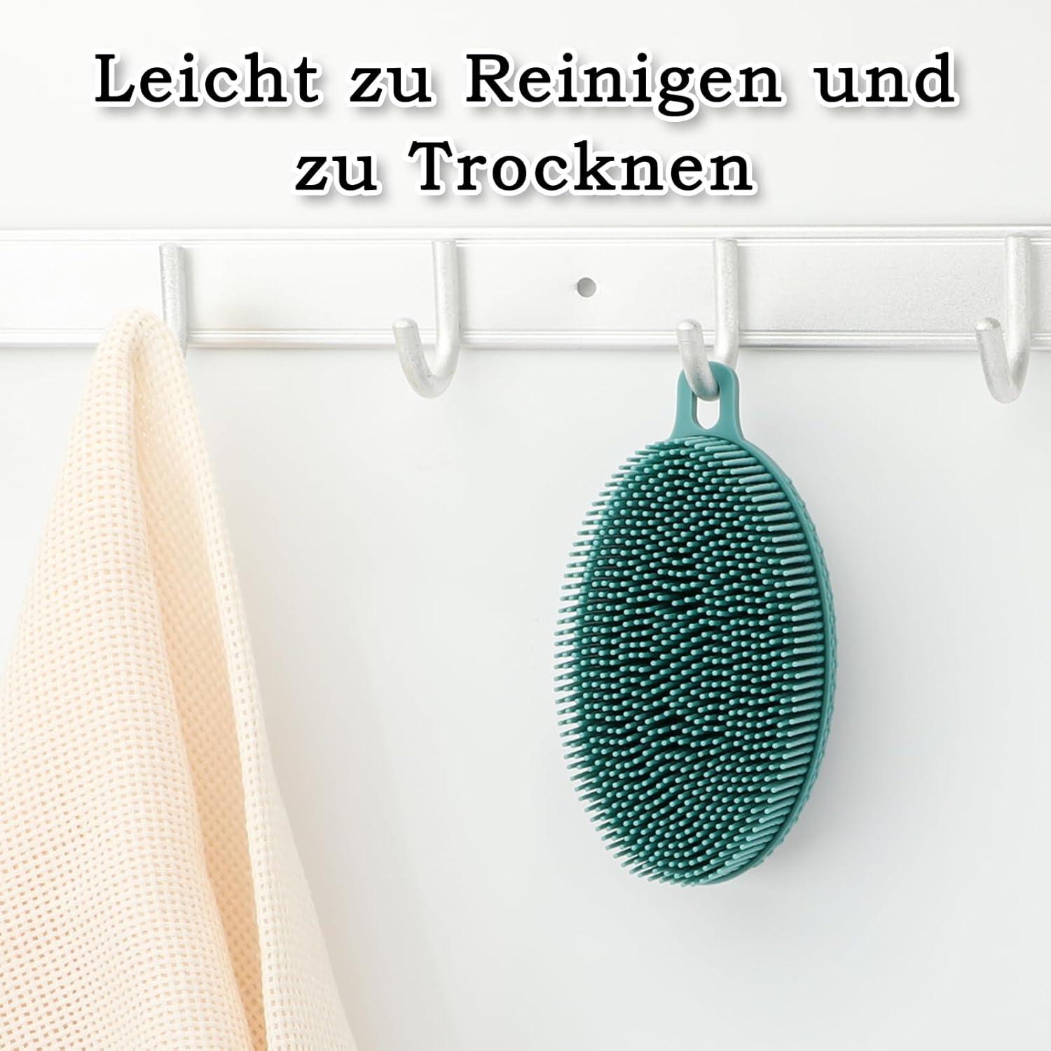 Silikon Doppelseitige Körperbürste für Tiefenreinigung Massage Peeling Grün