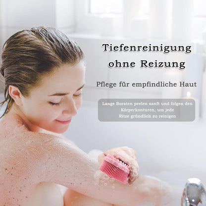 Silikon Körperbürste Doppelseitige Badebürste Peeling Massage Rosa