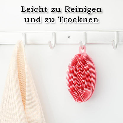 Silikon Körperbürste Doppelseitig Badebürste Massage Peeling Hygienisch Rose