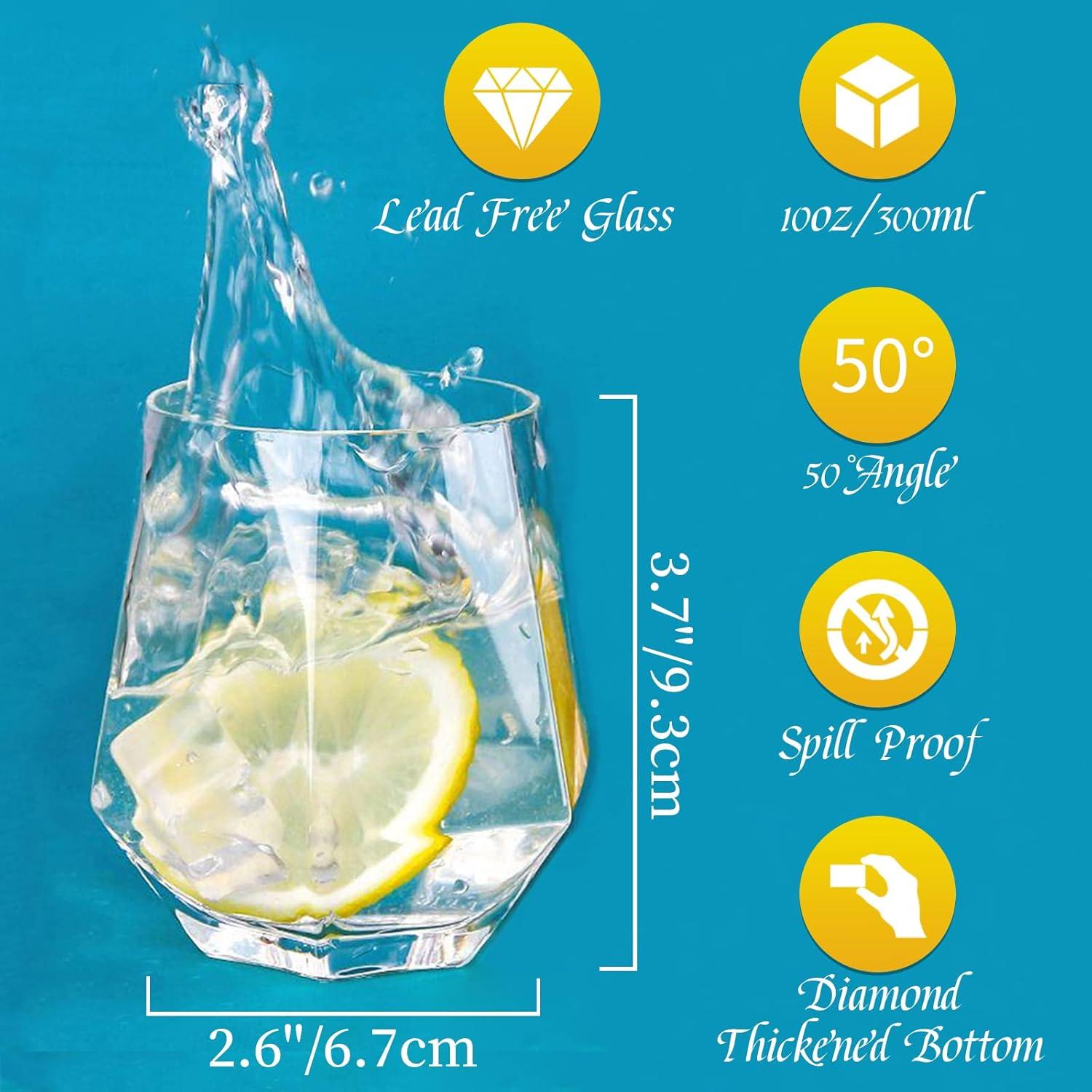 Whisky Glasses 6er-Set Gekipptes Scotchglas 300 Ml Moderner Look
