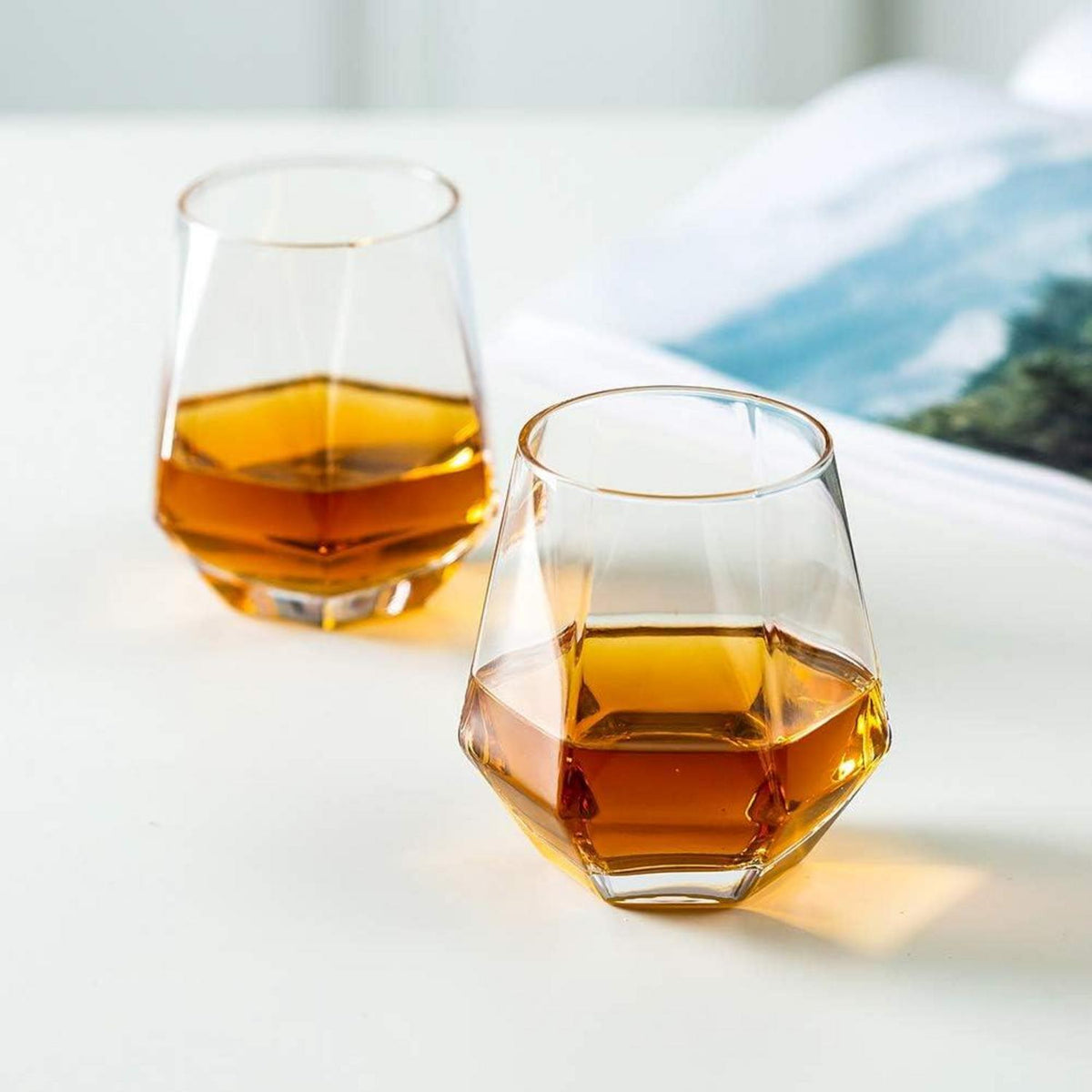 Diamond Whisky Glasses Set Scotchglas 300 Ml Modern Look Männer Frauen