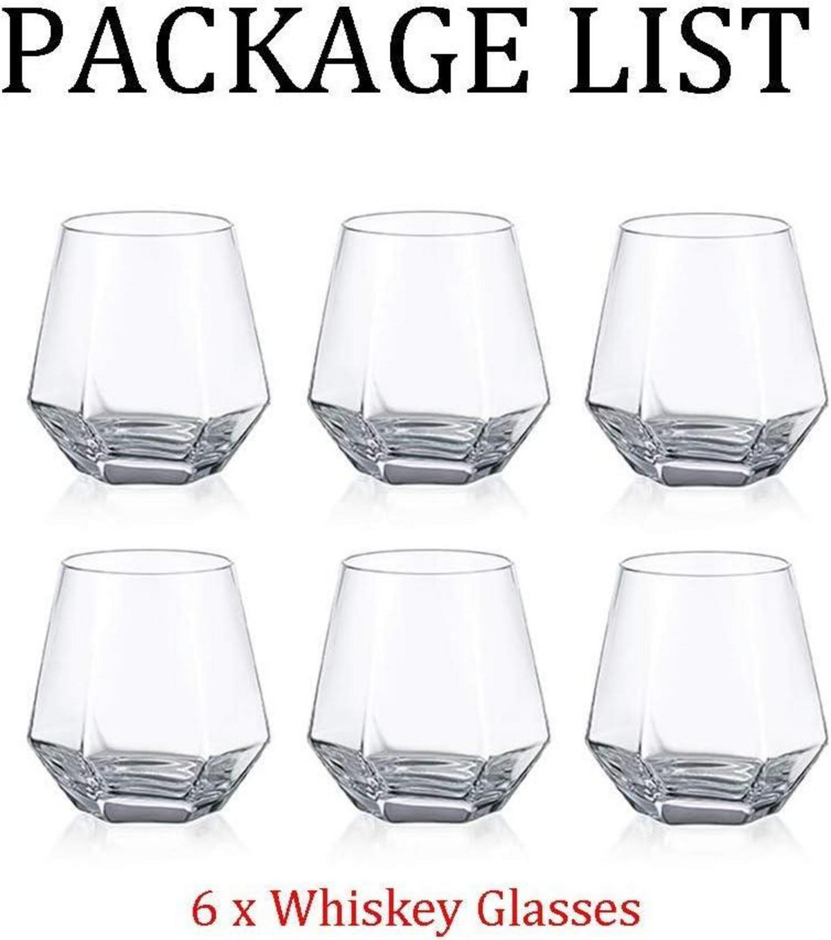 Whiskyglas Set 6 Stück Whiskey Tumbler 300ml Moderner Look für Männer Frauen