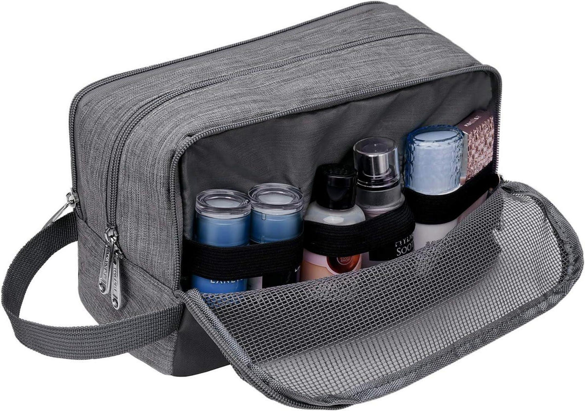 WANDF Kulturbeutel Herren Reisezubehör Kosmetiktasche Damen Grau