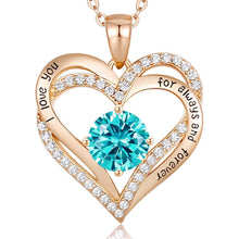 925 Sterling Silber Rosegold Herz Geburtsstein Halskette