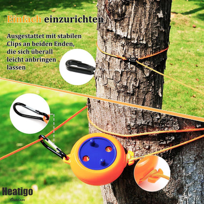 Ausziehbare Wäscheleine 10m Orange für Reise Camping Outdoor