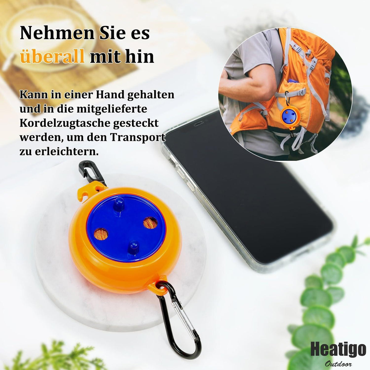 Ausziehbare Wäscheleine 10m Camping Outdoor Reise Urlaub Orange