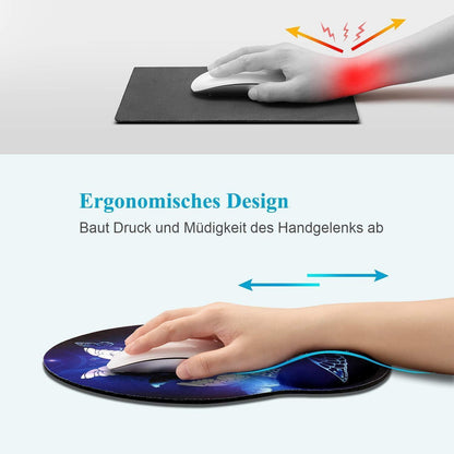 Ergonomisches Mauspad mit Gelkissen und Handgelenkauflage