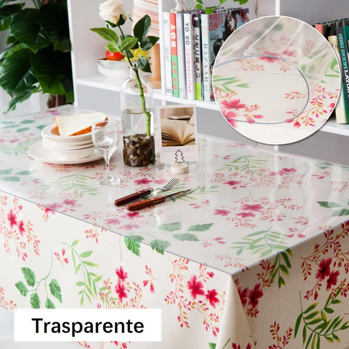 PVC Tischdecke Transparent Rechteck 80x200cm - 2mm Dicke