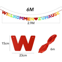 Buntes Willkommen Zuhause Filz Banner Deko 6m Band