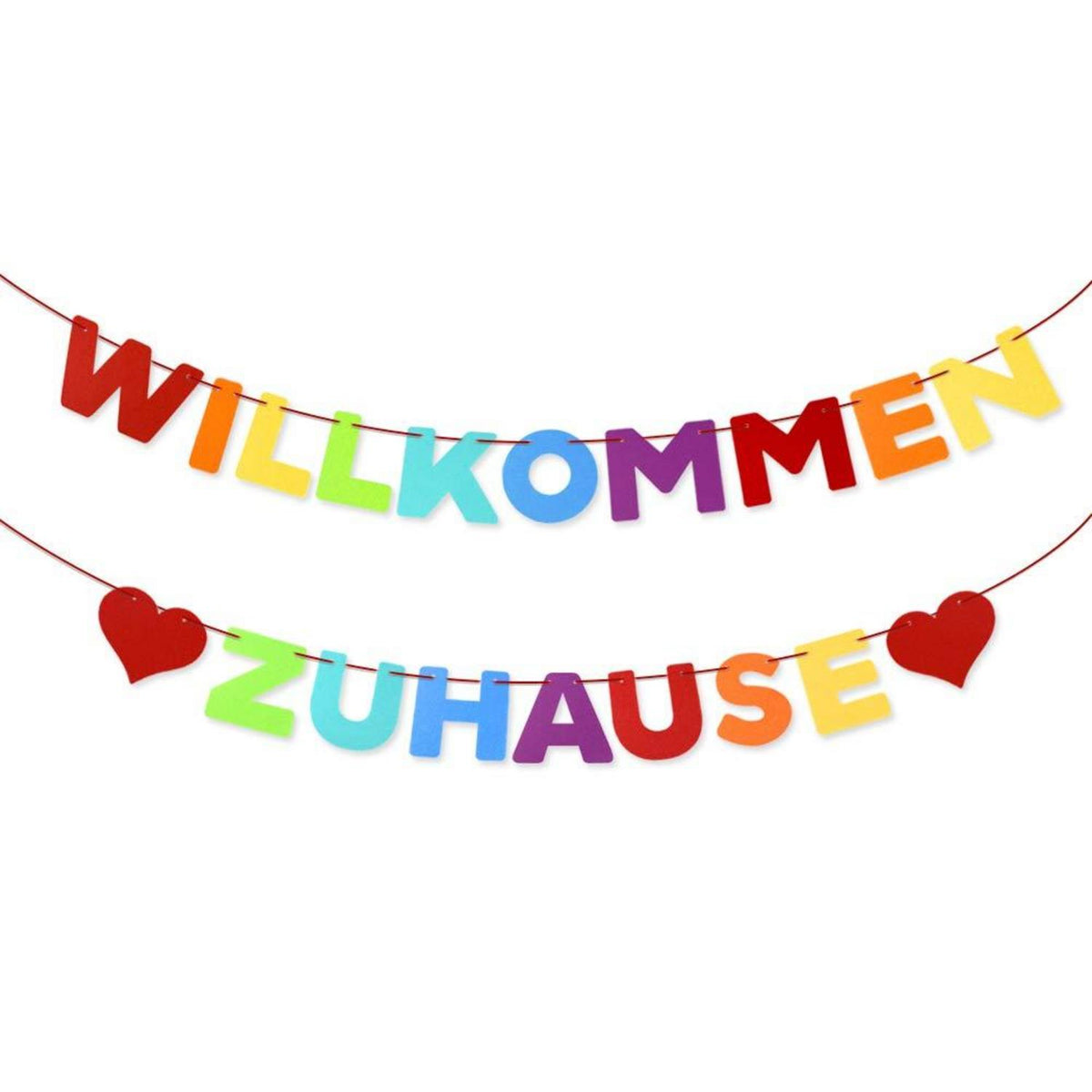 Willkommen Zuhause Girlande Banner Deko Bunt 6m Band