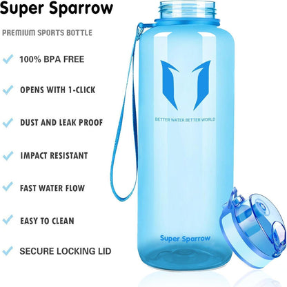 Super Sparrow Trinkflasche 1.5L BPA-frei Sportflasche für