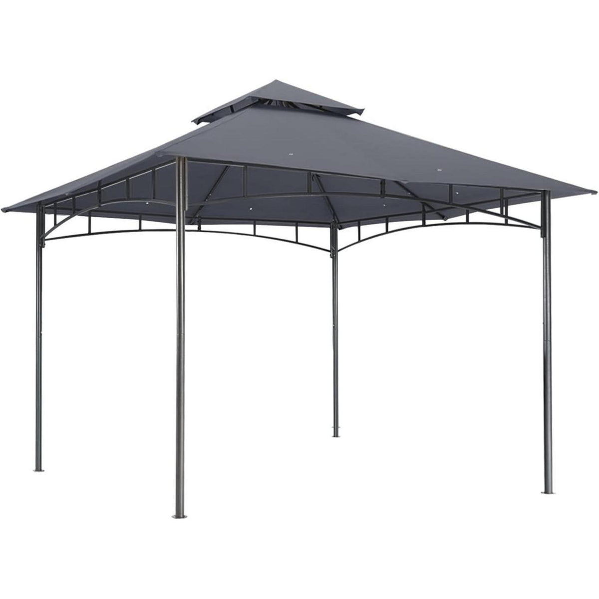 2,5x2,5m Gartenpavillon mit Doppeldach, Dunkelgrau