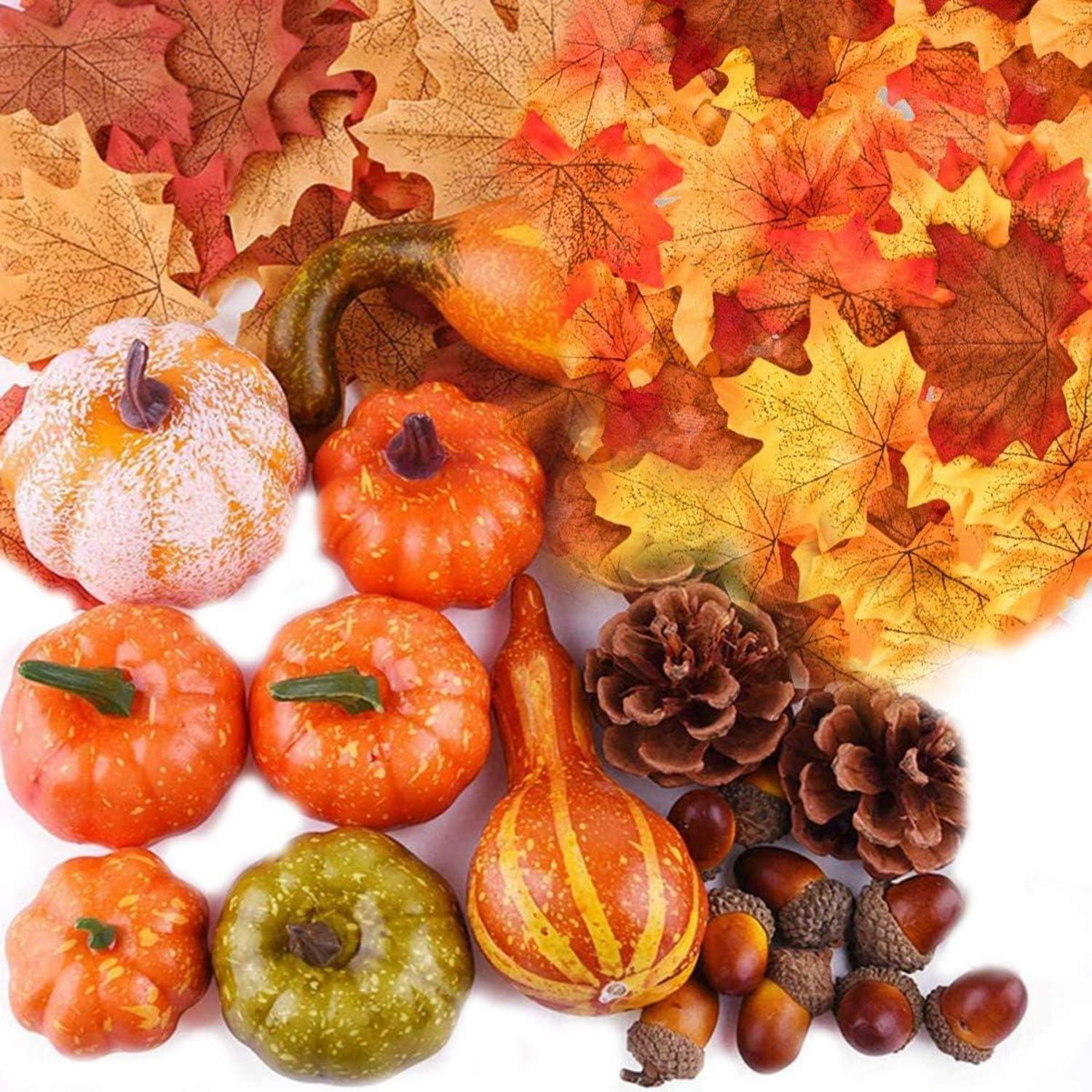 Künstliche Mini Kürbisse Eicheln 100 Stück Herbstdeko Thanksgiving