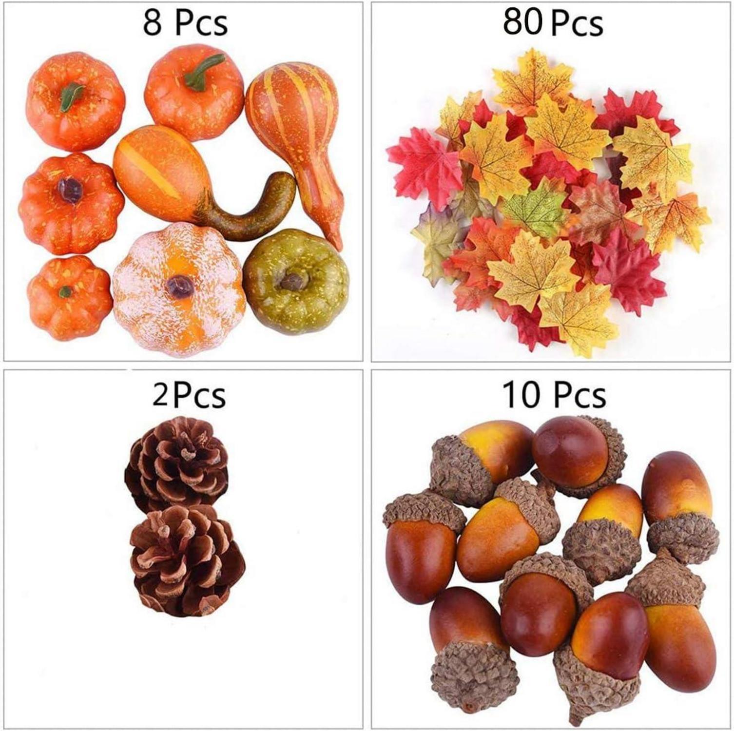 Künstliche Mini Kürbisse Eicheln 100 Stück Herbstdeko Thanksgiving