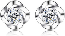 Klee Ohrstecker Silber 925 mit Zirkonia, Damen Ohrringe Stecker