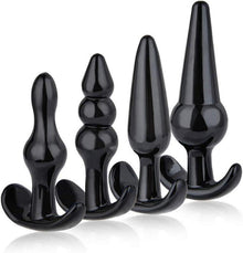Analplug Set für Anfänger - 4-teiliges Training Kit Schwarz