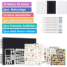 Schwarzes Fotoalbum DIY 80 Seiten Abschluss Hochzeit