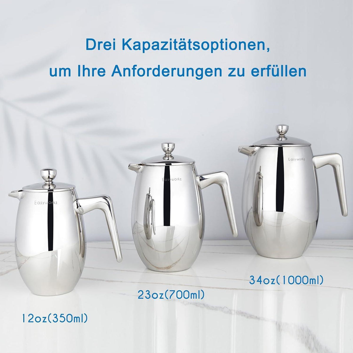 Easyworkz Nando French Press 700ml Edelstahl Thermo-Kaffeemaschine