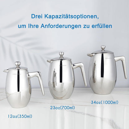 Easyworkz Nando French Press 700ml Edelstahl Thermo-Kaffeemaschine