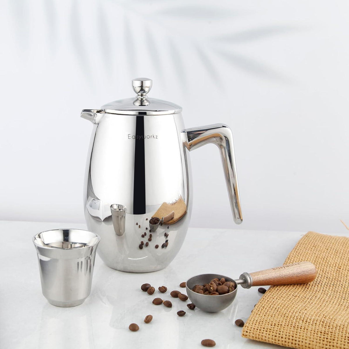 Edelstahl French Press 700ml doppelwandig isoliert Thermo-Kanne