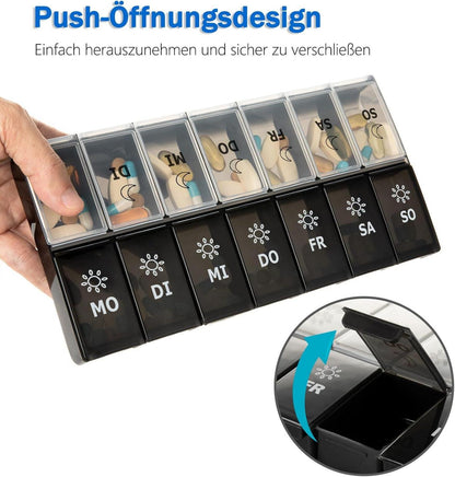 Tablettenbox 7 Tage XL für Vitamine, Medikamente & mehr
