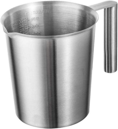 Messbecher Edelstahl 1L Maßeinheiten Griff Spülmaschinenfest