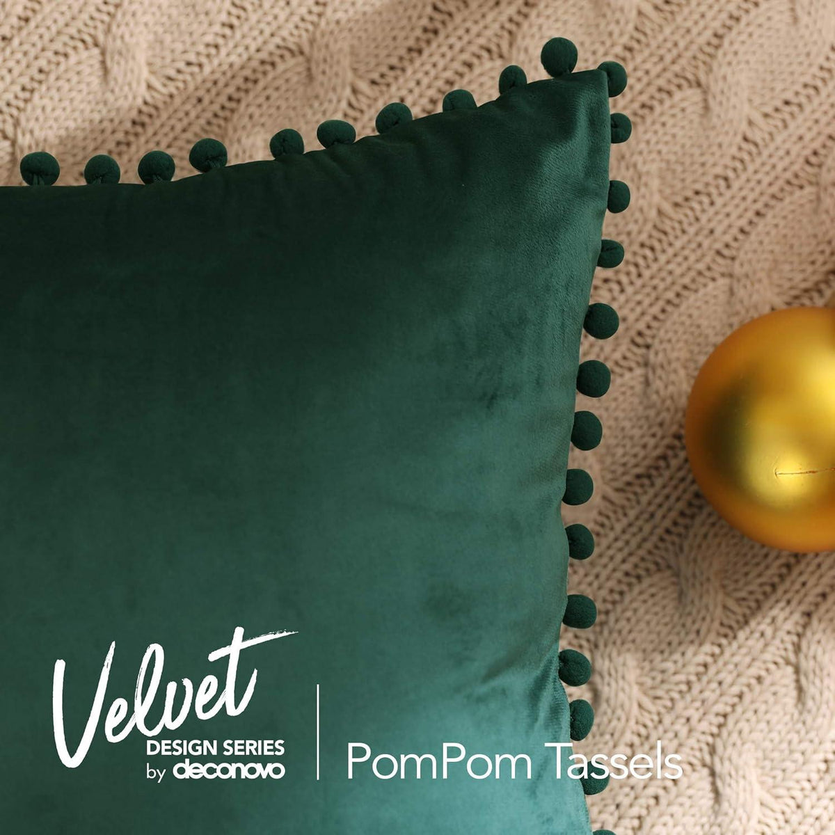 2er Set Kissenbezüge Weihnachten Tannengrün Samt 45x45cm