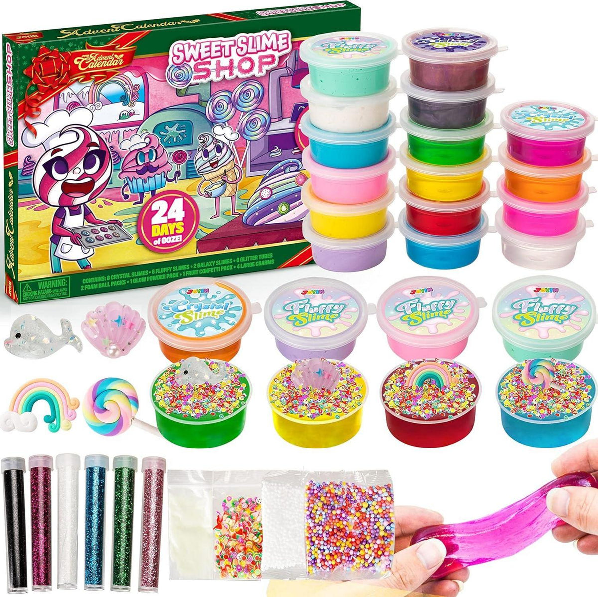 DIY Slime Adventskalender Weihnachten 24 Tage Countdown Kit