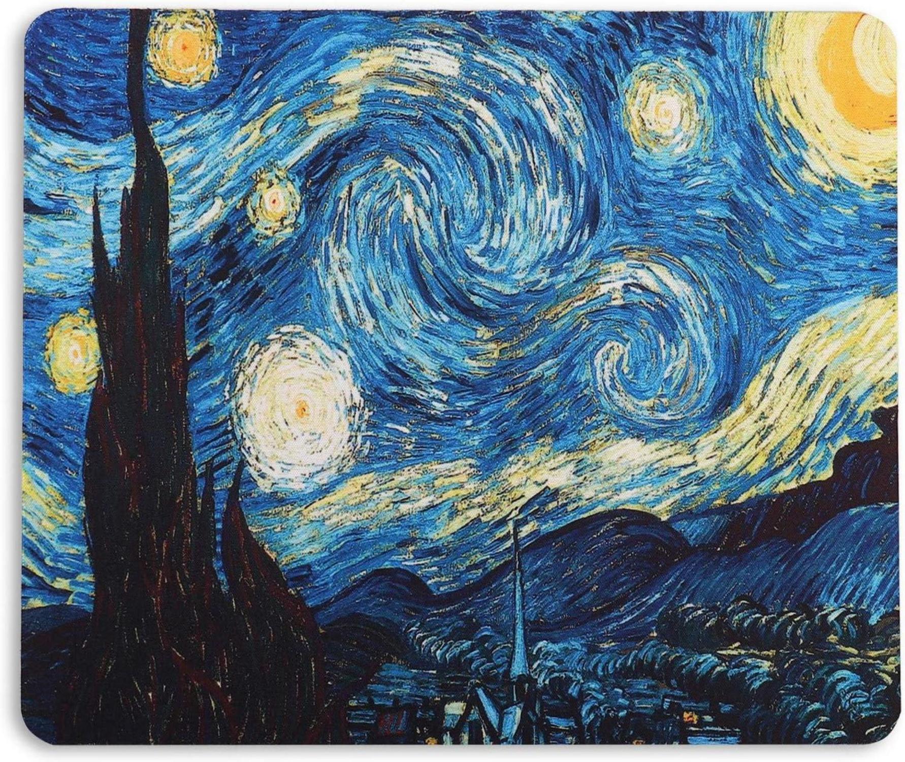 Kleines Mousepad mit Van Gogh Motiv 24 x 20 cm, abwaschbar, rutschfest