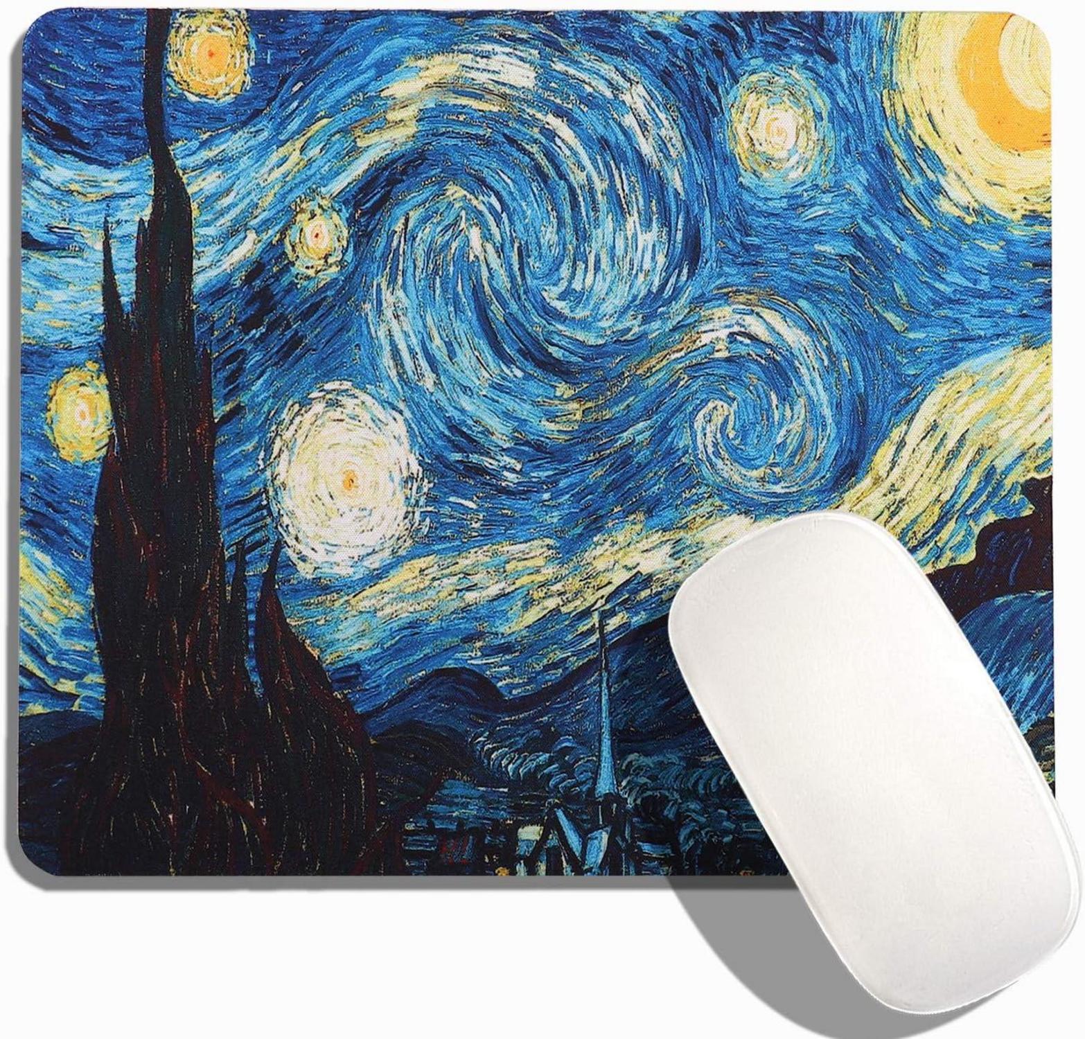 Mauspad Klein 24x20 cm Motiv Waschbar Van Gogh-122 Glatt Rutschfest