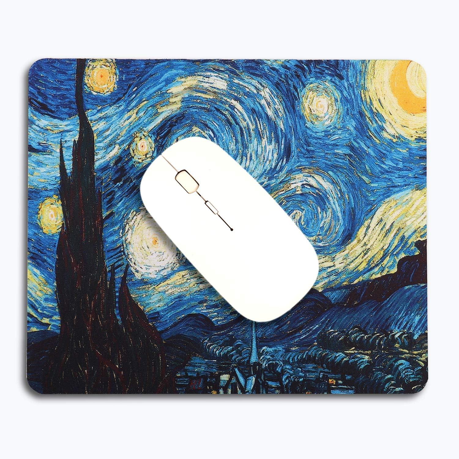 Kleines Mousepad Van Gogh Motiv 24x20cm Abwaschbar Rutschfest